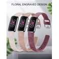 thumbnail image 3 of TOYOUTHS 3 Packs Engraved Band Compatible with Fitbit Luxe Bands for Women, Soft Silicone Floral Engraved Sport Strap Dandelion Pantten Wristband for Fitbit Luxe Watch Bands, 3 of 7