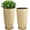 Beige, variant on Set of 2 9 Gallon Tall Large planters for Outdoor/Indoor of 12" Dia x 21" H Round Flower Pots Set Faux Stone Finish Front Door Patio Square Porch Planters with Tray, Sky Blue