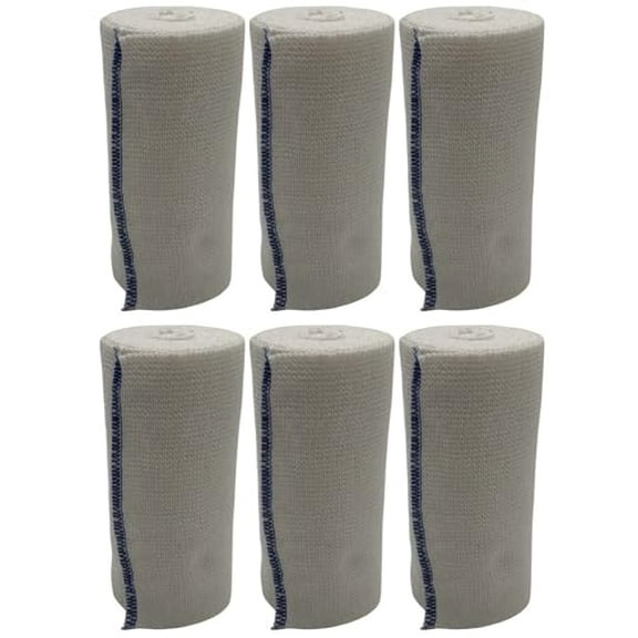 Elastic Bandage Wrap with Self-Closure, Reusable Compression Bandage Roll 4" x 5 yds, Stretchable Bandage Wrap for Legs, Knees, Ankles, Wrists and Elbows (6 Pack)