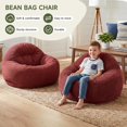 thumbnail image 3 of Bean Bag Chair with Filling, Tufted Fluffy Bean Bag Sofa with Memory Foam for the Living Room, Halls of Residence and Flats (Red), 3 of 7
