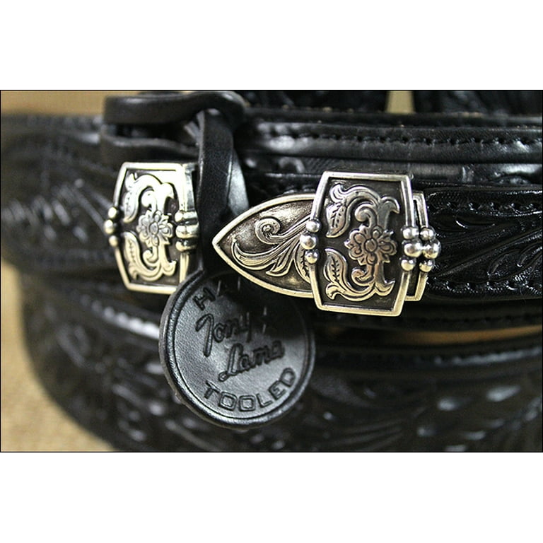 BLACK BRAIDED LEATHER RANGER BELT