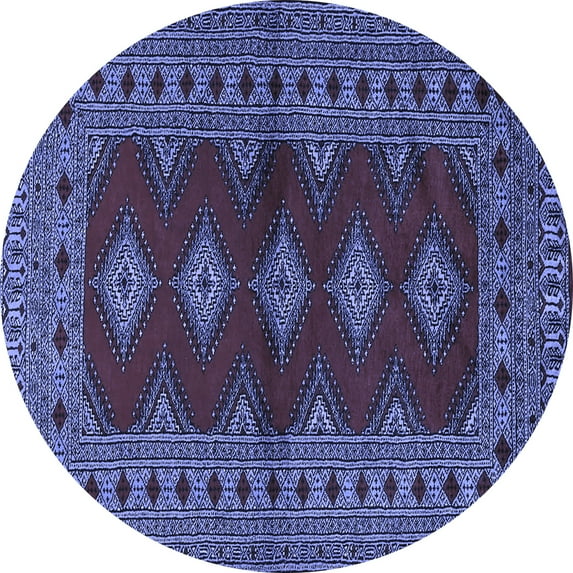 Ahgly Company Indoor Round Persian Blue Traditional Area Rugs, 8' Round