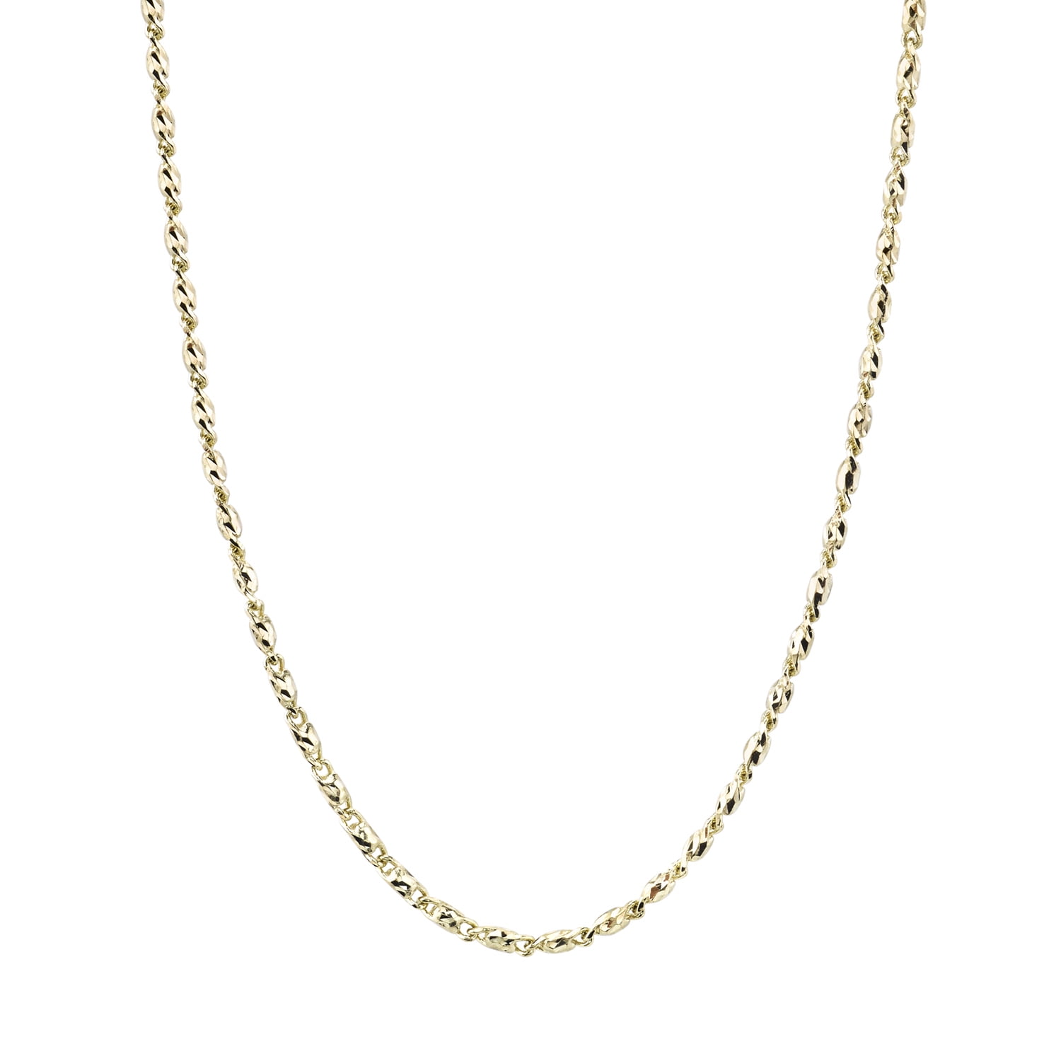 Peora 14K Yellow Gold Raso Style Chain Necklace 1.0mm 16 20 inches 18