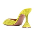 thumbnail image 4 of XYD Women Trendy Sparkle Rhinestone Studs Mules Pointy Open Toe Flared High Heel Slip On Sandals Wedding Shoes Size 15.5 Yellow, 4 of 4