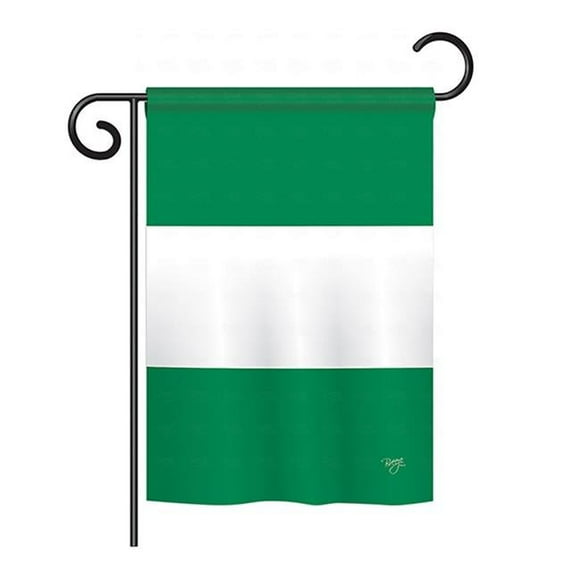 Breeze Decor BD-CY-GS-108219-IP-BO-D-US14-BD 13 x 18.5 in. Nigeria Flags of the World Nationality Impressions Decorative Vertical Double Sided Garden Flag Set with Banner Pole
