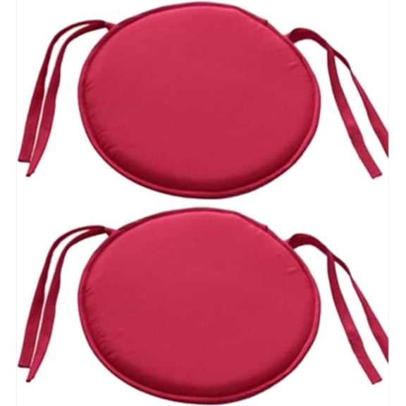 XmhyTop-A 2-Pack Round Chair Cushions 30x30cm Garden Dining Chair Pads, Water-Resistant Indoor Outdoor Seat Cushions for Patio, Deck, Kitchen,Dark Red