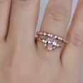 thumbnail image 2 of New Attractive Rose Gold Color Heart Round Flower Pink Stone Rings for Women Wedding Party Jewelry Rings, 2 of 3