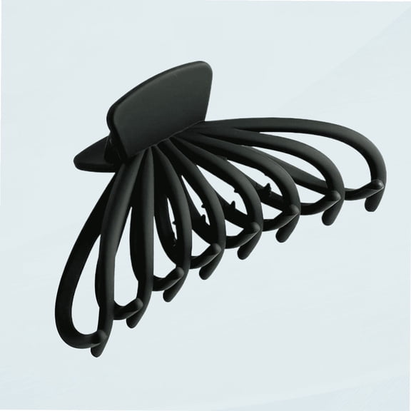 12cm Hollow Out Hair Clips Plastic Material Matte Nonslip Women Clips Hair 3 Bows Hair Claw Color hairpin (Color : Black, Size : One-size)