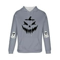 thumbnail image 5 of Yusimy Men's Hooded Sweatshirt Halloween Ghost Print Fleece-Lined Pocket Drawstring Long Sleeve Streetwear Cozy Winter Pullover, 5 of 5