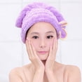 thumbnail image 6 of HZKAICUN Cute Hair Drying Hat Coral Fleece Bow Tie Quick Dry Hair Cap Super Absorbent Shower Cap For Women Long Hair, 6 of 7
