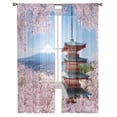 thumbnail image 3 of Mount Fuji With Cherry Blossom Tree Sheer Curtains Bedroom Voile Curtain Living Room Window Sheer Curtains Kitchen Tulle Drapes, 3 of 7