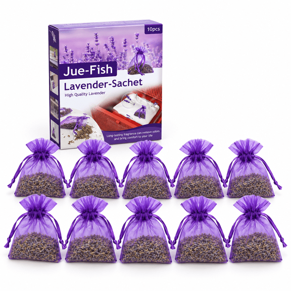 Lavender-Scented Sachets for Drawers and Closets, 10 Pack, Purple