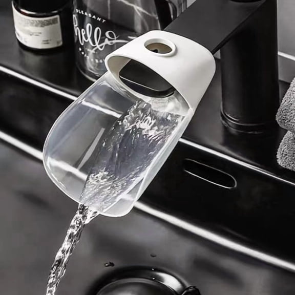 Faucet Water Extender, Extended Beige Nylon Sink Spout Guide for Bathroom and Kitchen Hand Washing Accessories to Help Toddlers Reach Stream Comfortably, Beige