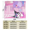 thumbnail image 3 of Kuromi Blanket, Anime Throw Blanket For Couch Sofa Bed, Soft Cozy Lightweight Warm Flannel Blanket, Home Decor, Anime Gifts For Boys Girls Kids Teens, 50"X40", 3 of 9