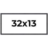 32x13 Rustic Brown Real Wood Picture Frame Width 0.75 inches | Interior Frame Depth 0.5 inches |