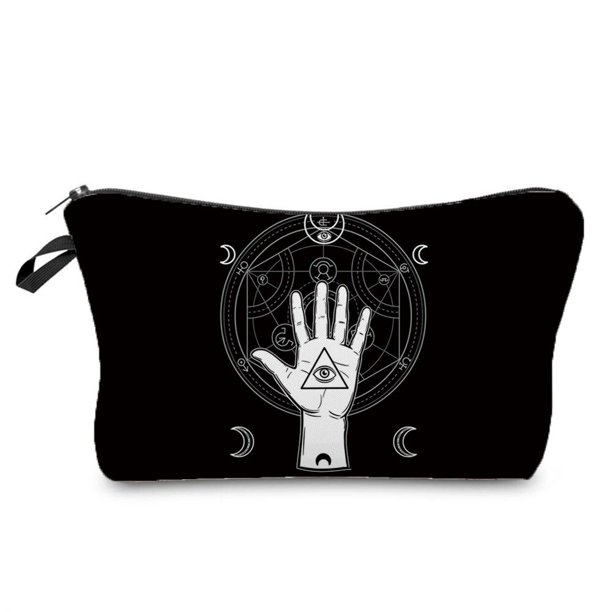 Neceser con estampado de mal de ojo para mujer, bolsa de aseo con estampado Digital, organizador de viaje, bolsa de maquillaje, estuche para lápices LIUWENJING unisex