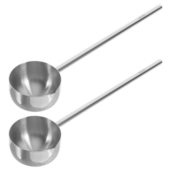 CIMAXIC 2pcs Metal Serving Spoons 304 Stainless Steel Small Soup Ladles For Cooking And Serving