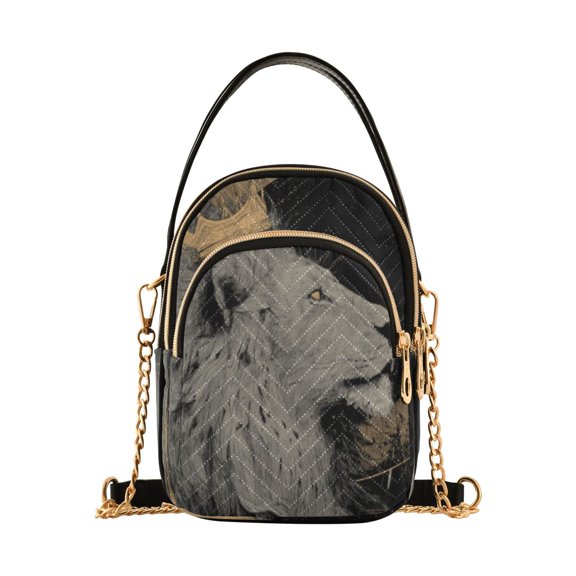DIXRUYEE Cross Body Shoulder Handbags Bags Fashion Regal Lion with Crown Pattern