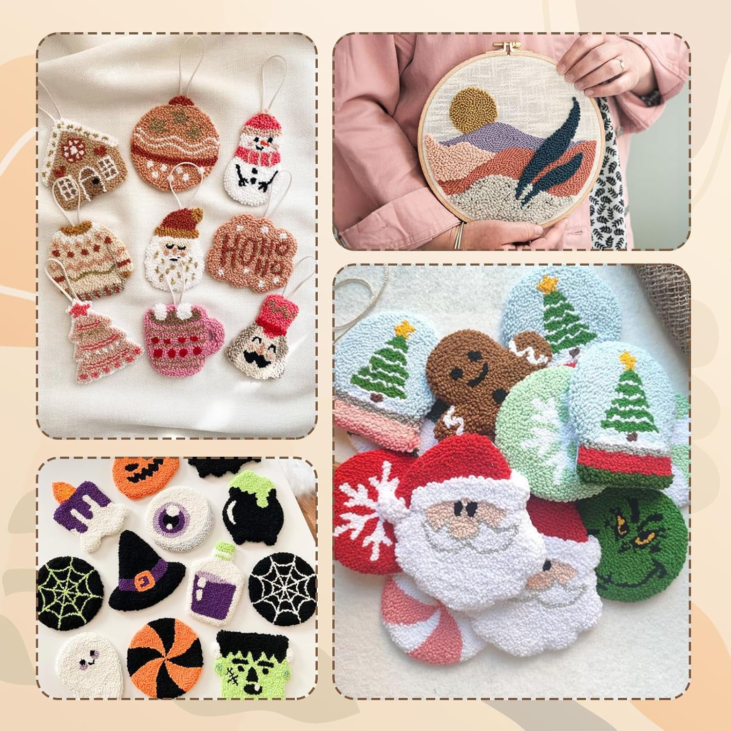 Punch Needle Embroidery Kit - Complete for Needle Punching - Includes Punch Needle Tools, Perfect for Crafting & Gift