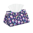 thumbnail image 2 of Lsque Skull mushroom rainbow space Printed Long Tissue Box Cover Holder, Facial Paper Organizer Dispenser,Triangle with Bottom Belt, PVC Leather Decorative Organizer, 2 of 9