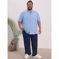 thumbnail image 2 of DARING DIVA Men's Big & Tall Summer Beach Camp Collar Short Sleeve Shirt XL Light Blue, 2 of 7