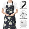 thumbnail image 6 of Uemuo Lilies Flowers Pattern Waterproof Apron Adjustable Dishwasher Apron- Apron for Women Men Heavy Duty Work Apron for Dishwashing Chemical Lab, 6 of 9