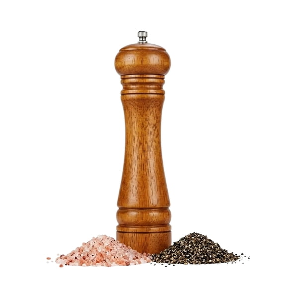 Siloon Wood Pepper Grinder Pepper Mill,Adjustable Coarseness 8 Inch Wooden Peppermill, Ceramic Grinding Mechanism Salt Mill Refillable (1 pack)
