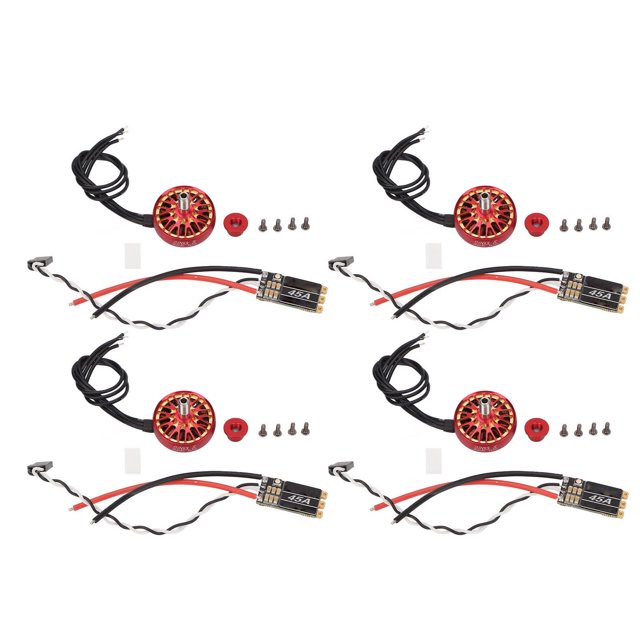 Cuatro juegos de motores sin cepillo de drones RC y motores sin cepillo ESC de respuesta rápida antiinterferencia 45a esc, adecuados para drones fpv 5in 6in 3600kv 29.82a 476w (para 3 a 4S lipo)