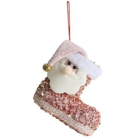 

Christmas Tree Decorative Pendant Sequined Boots Candy Socks Gift Bag Home Party Festival Decorations