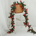 thumbnail image 2 of Guirnalda navideña de bayas rojas JAMW flexible de bayas artificiales 6 pies para decoración de chimeneas, 2 of 5