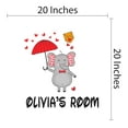 thumbnail image 3 of Design with Vinyl- Elephant Cartoon Peel and Stick Giant Wall Decals- Customised Name Cartoon Wall Stickers for Nursery, playroom, Classroom Decor -Size : 20" x 20"., 3 of 4