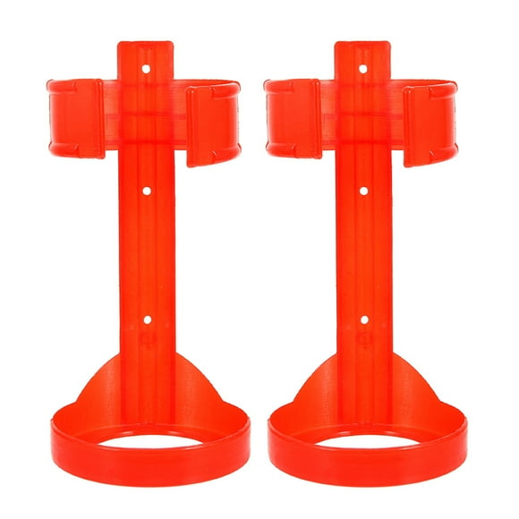 KAKOWELY Fire Extinguisher Mount Bracket 2pcs Fire Extinguisher Holder 2lb Fire Extinguisher Wall Mount Hanger Fire Extinguisher Wall Support For School Office Supplies Red,7.28X"X3.54"X3.54"