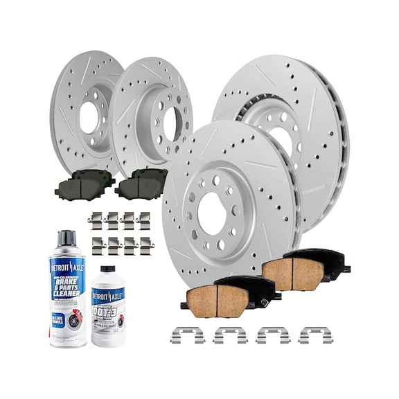 Front and Rear Brake Pad and Rotor Kit - Compatible with 2015 - 2022 Jeep Renegade 2016 2017 2018 2019 2020 2021