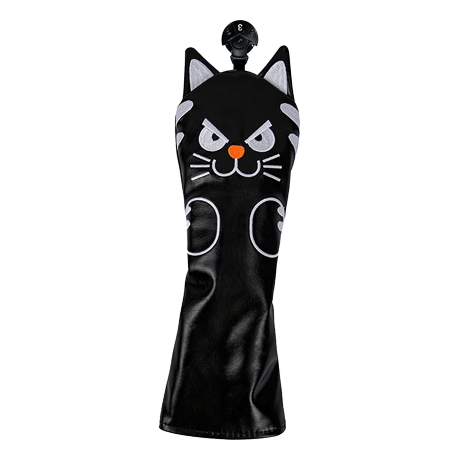 Golf Club Headwear Mallet Putter Cat Pattern Accessories Putter cue headwear for 3 Fairwaywood Black