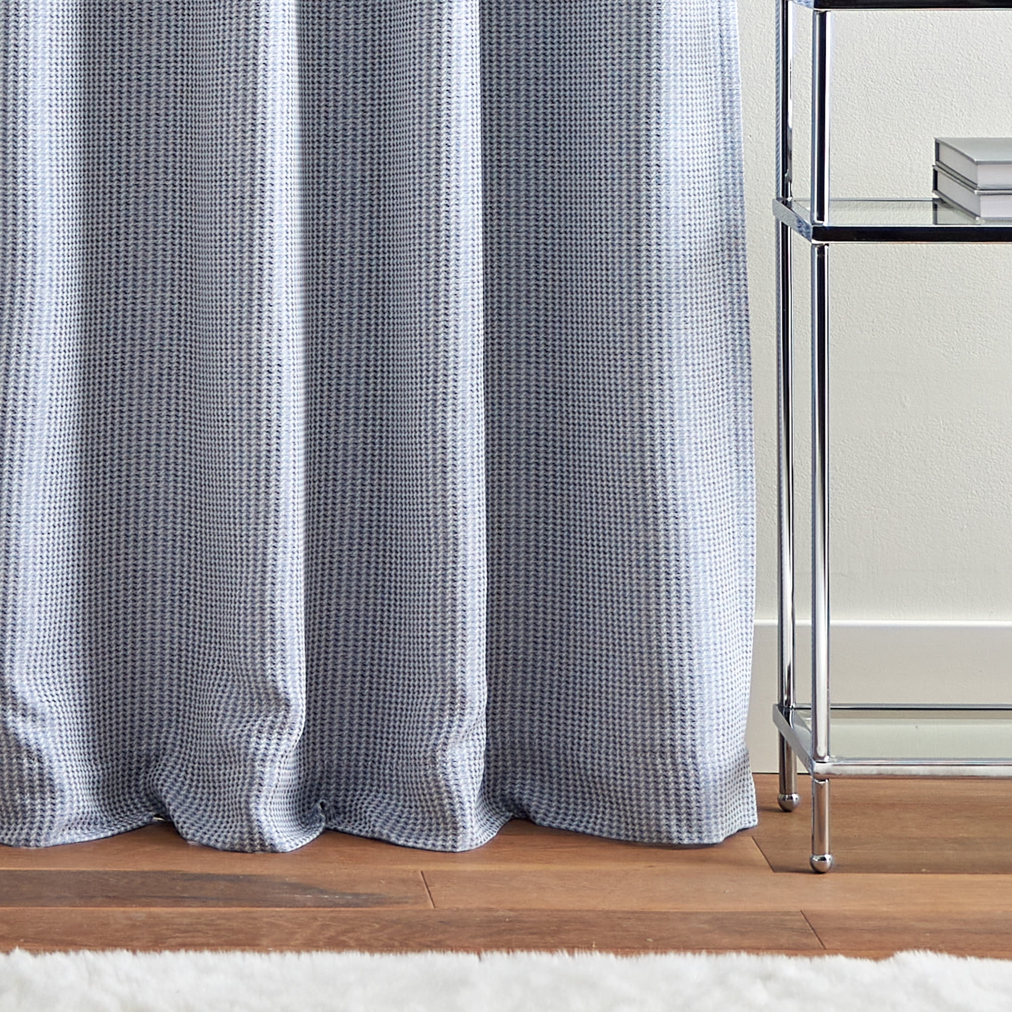 Martha Stewart Rivington Jacquard Curtain Panel Pair, Thermal Blue, Grommet, Lined, Room Darkening, Indoor, Adult, 2 Piece Set, 50" x 95"