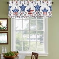 thumbnail image 3 of 4th of July Curtain Valances for Windows, Kitchen Valance Window Treatments Panel 2 Pack, Blue Red Star Watercolor Independence Day Rod Pocket Short Curtains for Bathroom Bedroom 42 x 18 Inch, 3 of 8