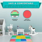ProSource 16-Piece Foam Puzzle Mat, Kids Foam Play Mat, Homeschool Room Essentials, 4' x 4'