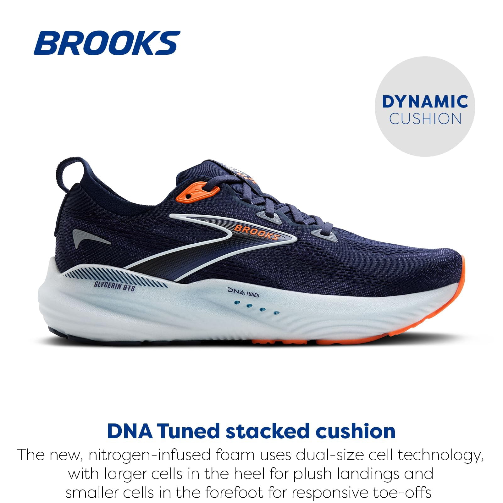 Brooks Glycerin GTS 22 Men\'s 10 Running Tennis Shoes Blue 1104201D474 Medium D Brooks Glycerin GTS 22 - Men main image 3