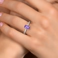 thumbnail image 4 of Gem Stone King 14K Two Tone Gold Purple Amethyst and Lab Grown Diamond Engagement Ring for Women | 1.67 Cttw | Octagon 7X5MM | Gemstone February Birthstone | Size 9, 4 of 6