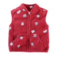 thumbnail image 2 of Toddler Girls Sherpa Fleece Vest Zip-Up Cartoon Print Sleeveless Plush Cute Jacket Vests with Pocket Red, Size 3 Y, 2 of 5