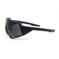 thumbnail image 3 of Mens Paint Splatter Oversize Shield Curved Wrap Color Mirror Sport Sunglasses All Black, 3 of 4