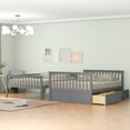thumbnail image 3 of Euroco Pine Wood Bunk Bed With Storage, Full-Over-Full for Kids Teens, Grey, 3 of 14