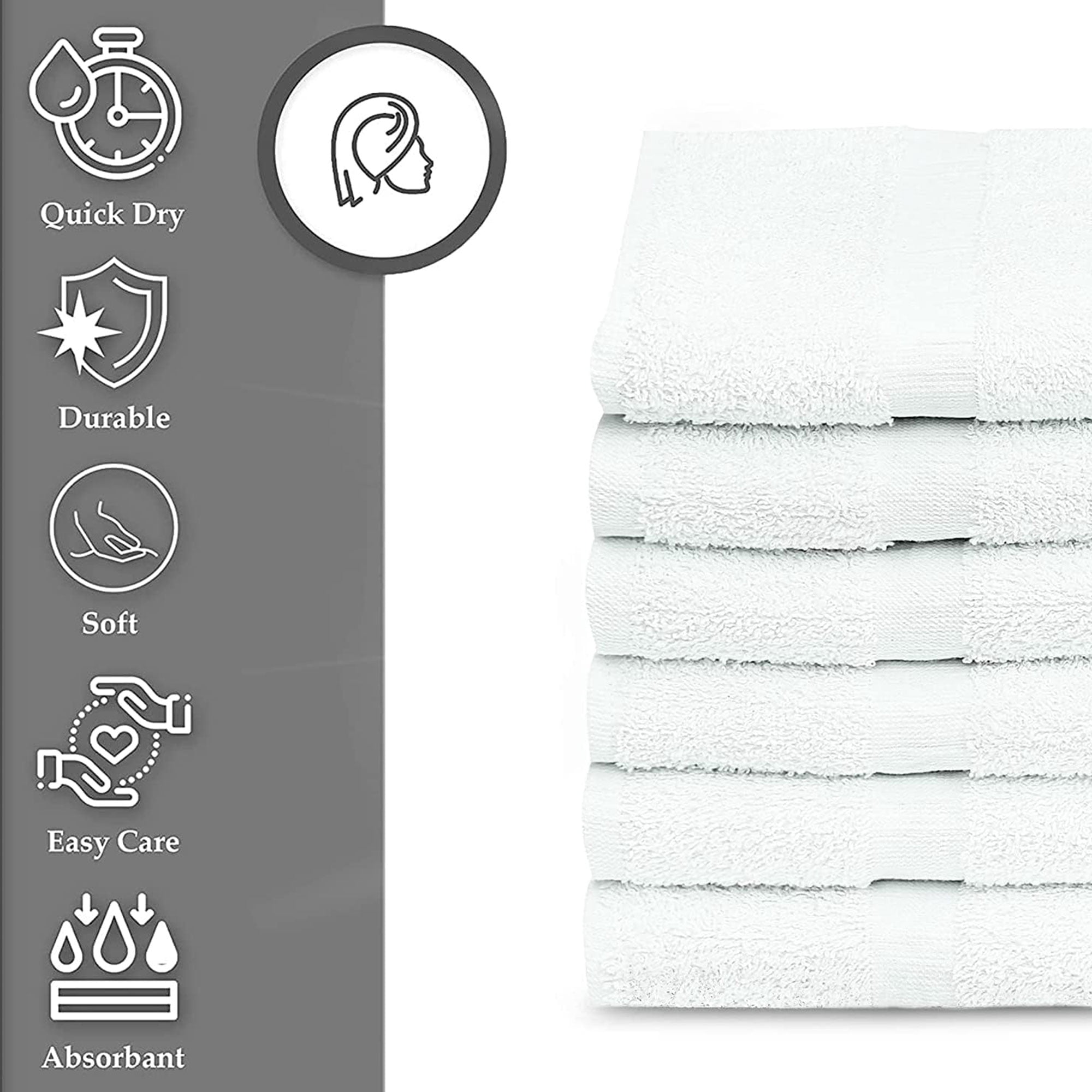 GOLD TEXTILES Bulk Bath Towels White 120 Pack 22x44 Inches Economy Light Weight Easycare