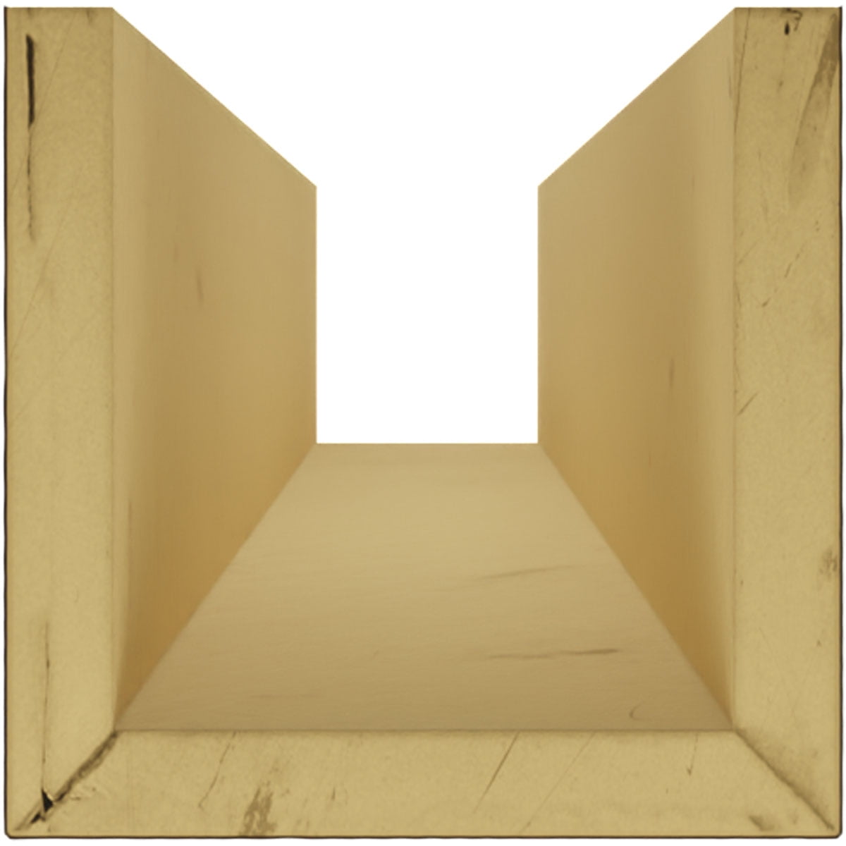 Ekena Millwork 4"W x 12"H x 14'L 3-Sided (U-beam) Sandblasted Endurathane Faux Wood Ceiling Beam, Premium Aged