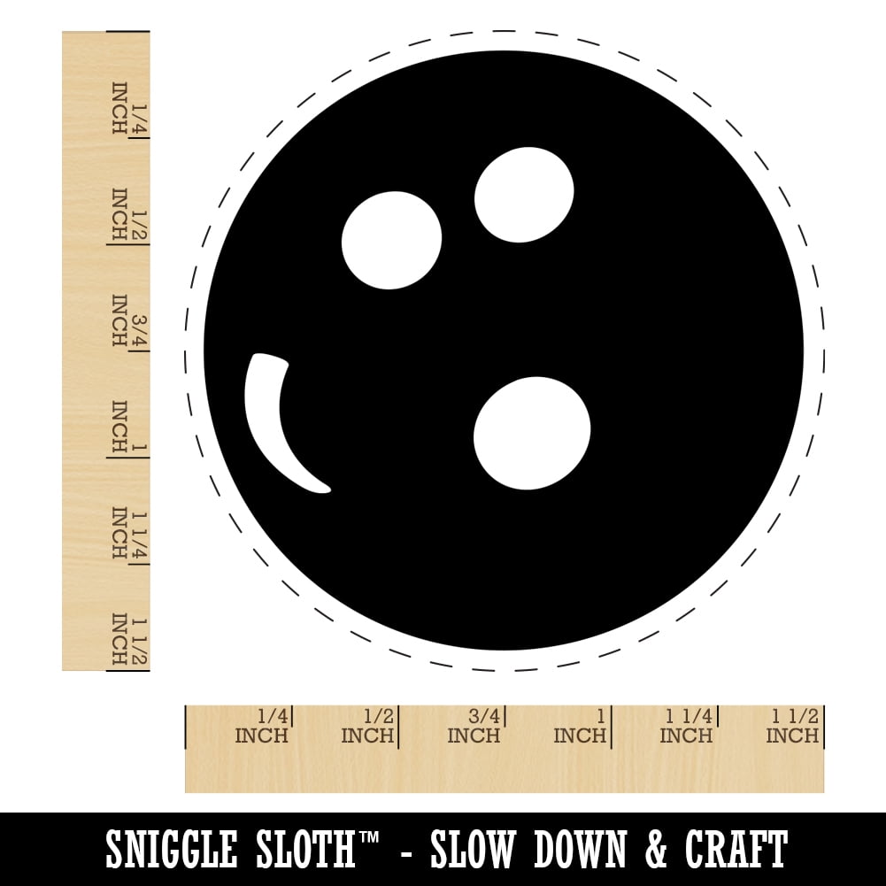 Bowling Ball Self-Inking Rubber Stamp Ink Stamper - Black Ink - Large 1-1/2 Inch