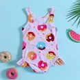 thumbnail image 5 of Toddler Girls One Piece Swimsuits Summer Ruffles Cartoon Prints Beach Onesie Swimwear Size 2-3T, 5 of 6