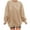 Khaki, variant on VANLOFE Women's Solid Color Long Sleeve Sweatshirt Crewneck Sweatshirt for Women Women's Washed Trendy Pink Sweatshirt 2XL