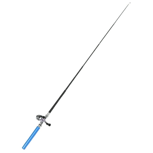 Mini Pen Fishing Rod Combo, Portable Telescopic Fiberglass Rod Reel for River Lake Fishing