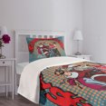 thumbnail image 3 of Ambesonne Santa Quilted Bedspread Set 2 Pcs, Pop Art Retro Biker Santa, Twin Size, Multicolor, 3 of 5