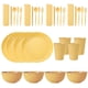 thumbnail image 1 of Nvzi Wheat Straw Dinnerware Sets, 32-Piece Plates and Bowls Sets, Cutlery, Microwave Safe Unbreakable Dinnerware for Parties, Picnic, College Dorm, Camping Yellow, 1 of 4